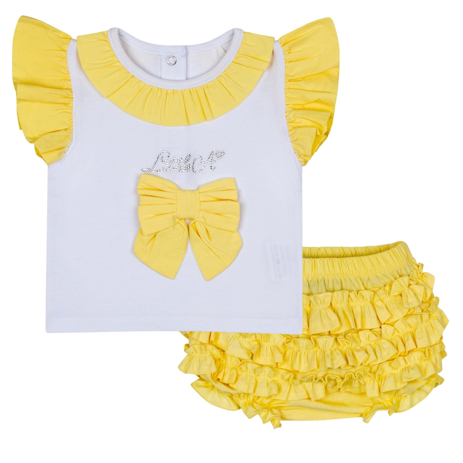 LITTLE A - Jazzy Pastel Hearts Poplin Jam Pant Set - Lemon