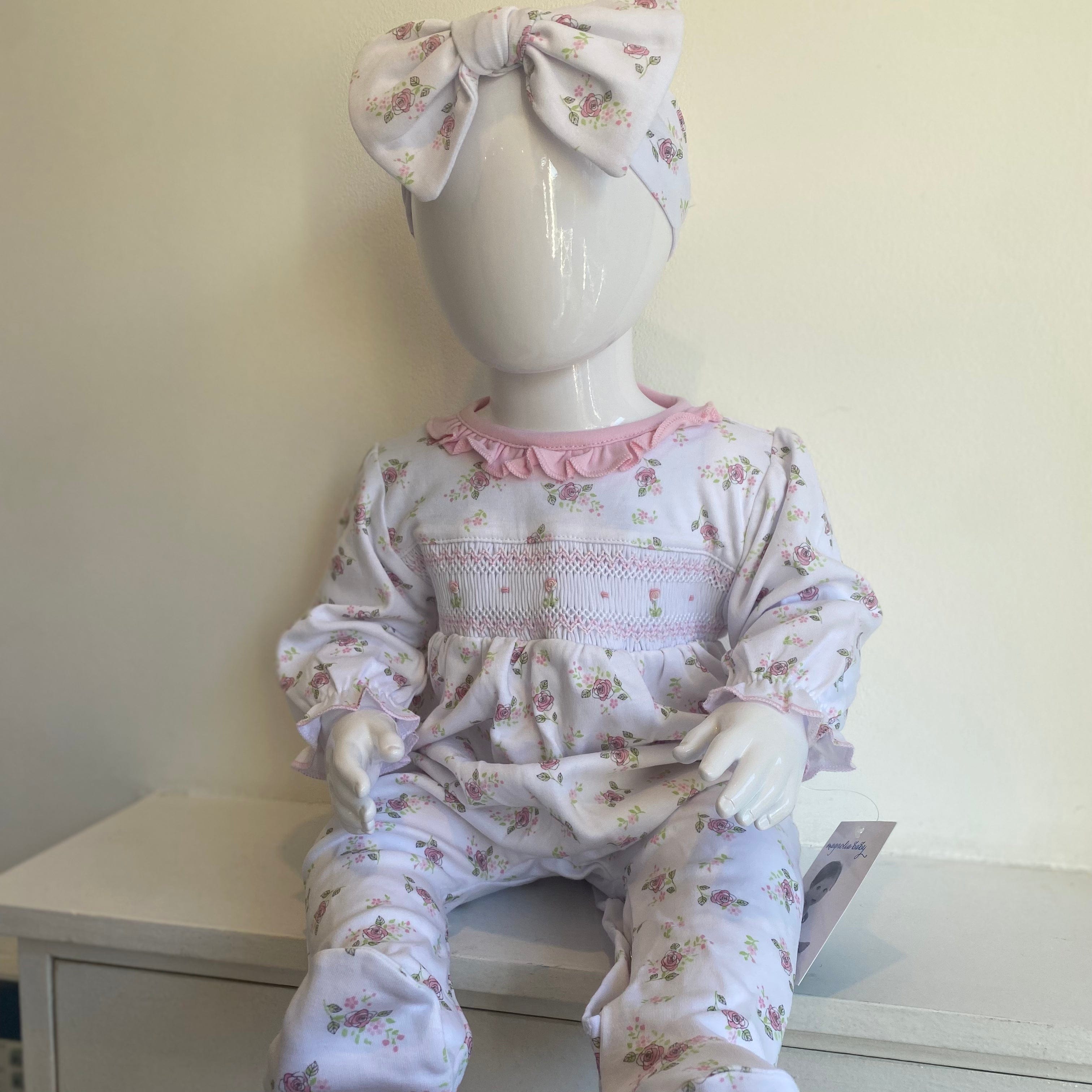 MAGNOLIA BABY - Anna’s Hope’s Rose Spring Smocked Three Piece Set - Multi