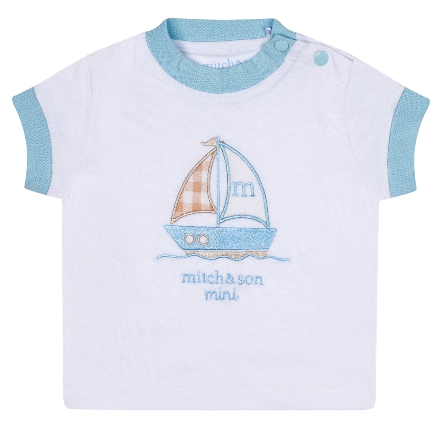 MITCH & SON MINI - Sutton Sandy Shores Boat Short Set - Sky Blue