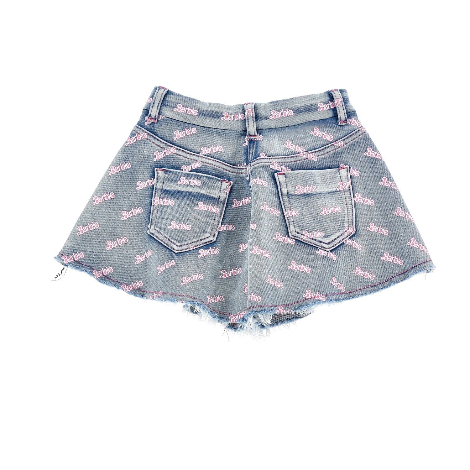 MONNALISA - Barbie Three Piece Denim Short Set - White