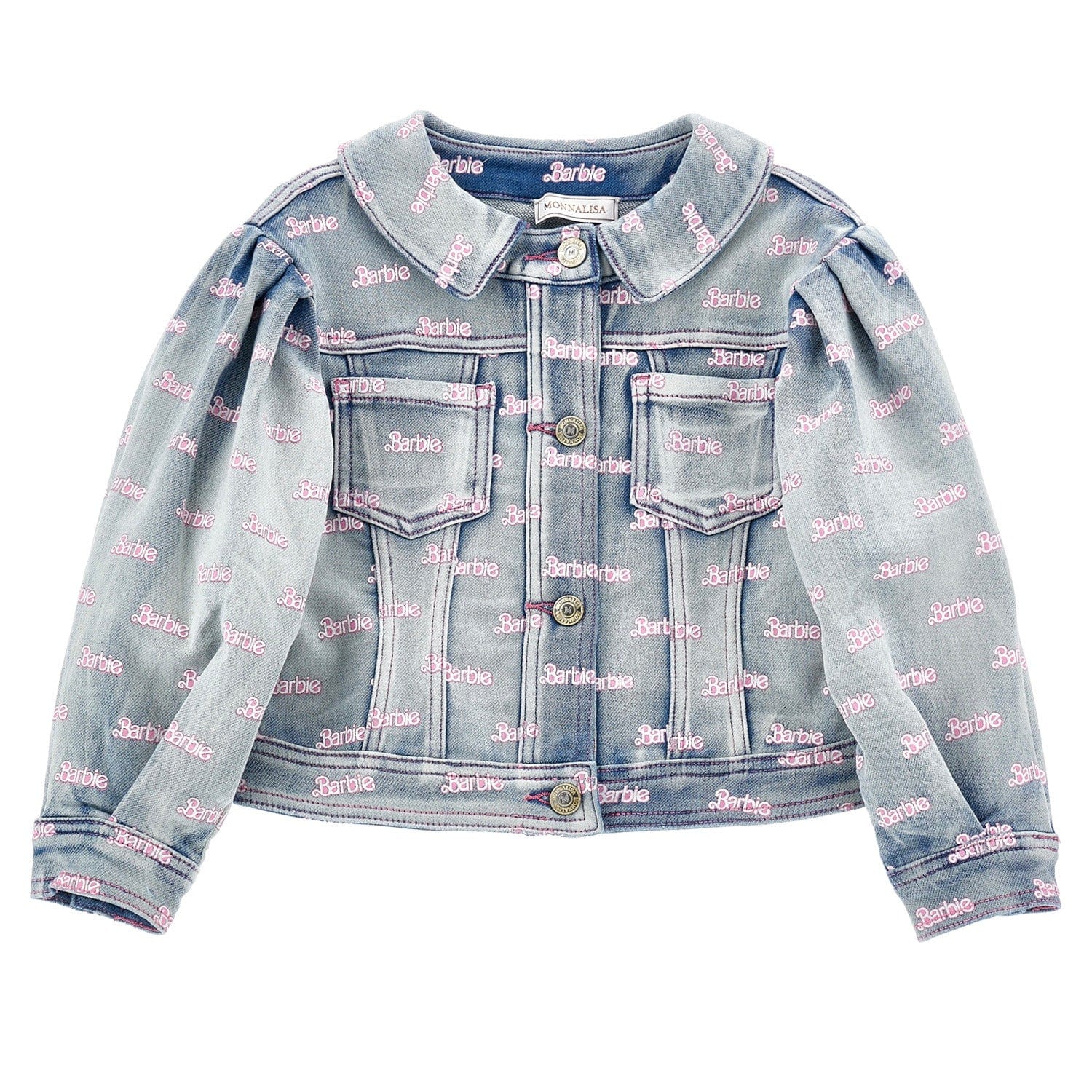 MONNALISA - Barbie Three Piece Denim Short Set - White