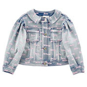 MONNALISA - Barbie Three Piece Denim Short Set - White