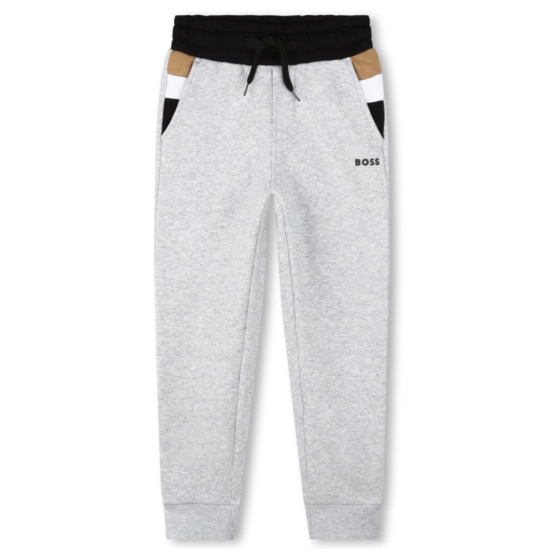 BOSS - Zip Hoodie Three Stripe Mini Me Tracksuit  -  Grey