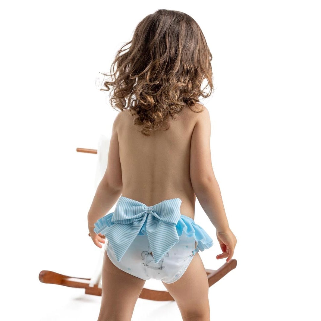 MEIA PATA Teddy Bear Print Bikini Bottoms Blue