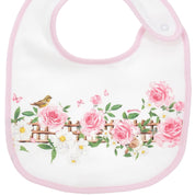 MONNALISA - Rose & Bird Print Three Piece Babygrow Set  - White