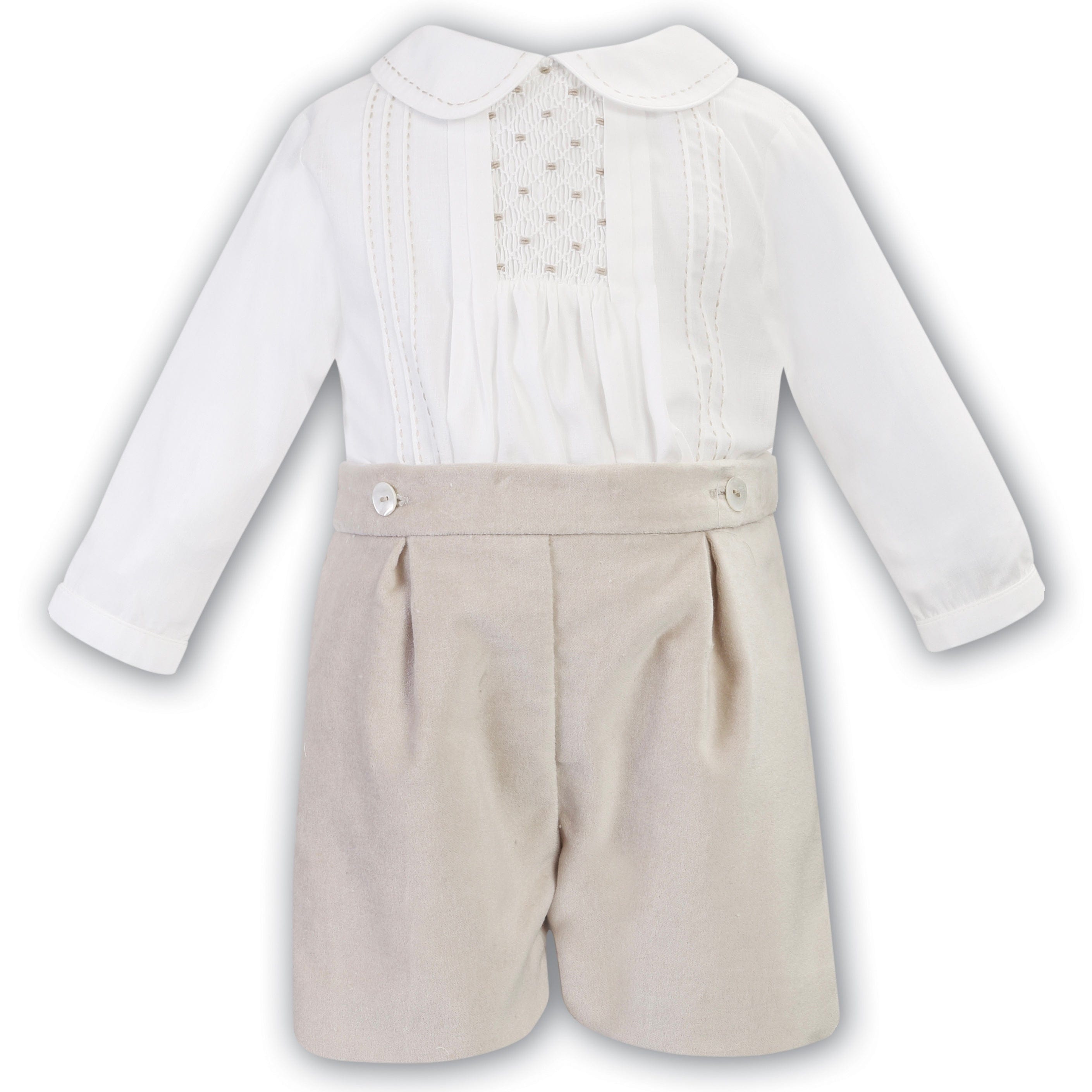 SARAH LOUISE -  Smock Short Set - Ivory