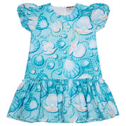 A DEE - Ophilia Ocean Pearl Print Dress -Aruba Blue