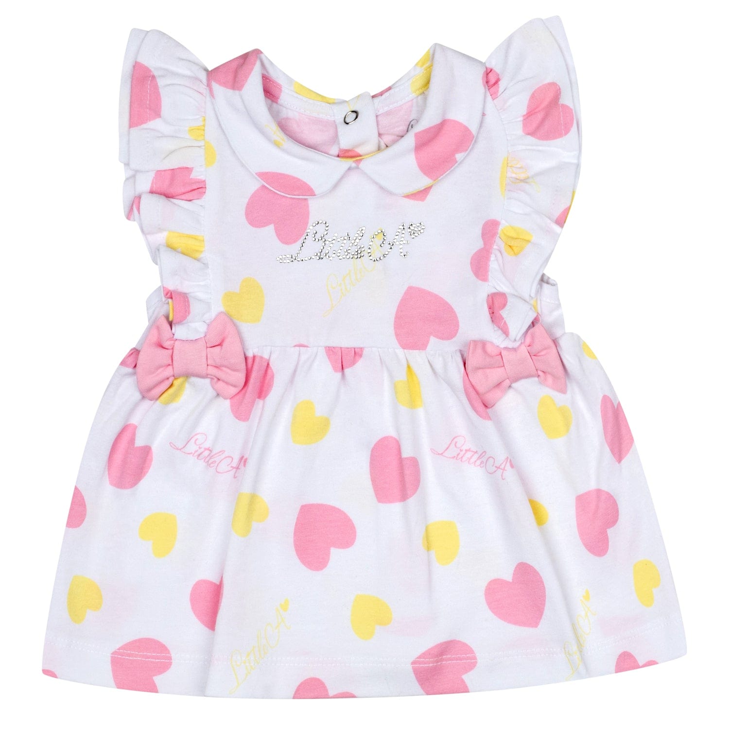 LITTLE A - Janice Pastel Hearts Heart Print Legging Set - White