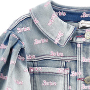 MONNALISA - Barbie Three Piece Denim Short Set - White
