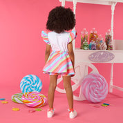 A DEE - Enya Lollipop Love Stripe Skort Set - Bright White