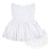 LITTLE A - Juniper Pastel Hearts Broderie Anglaise Dress - White