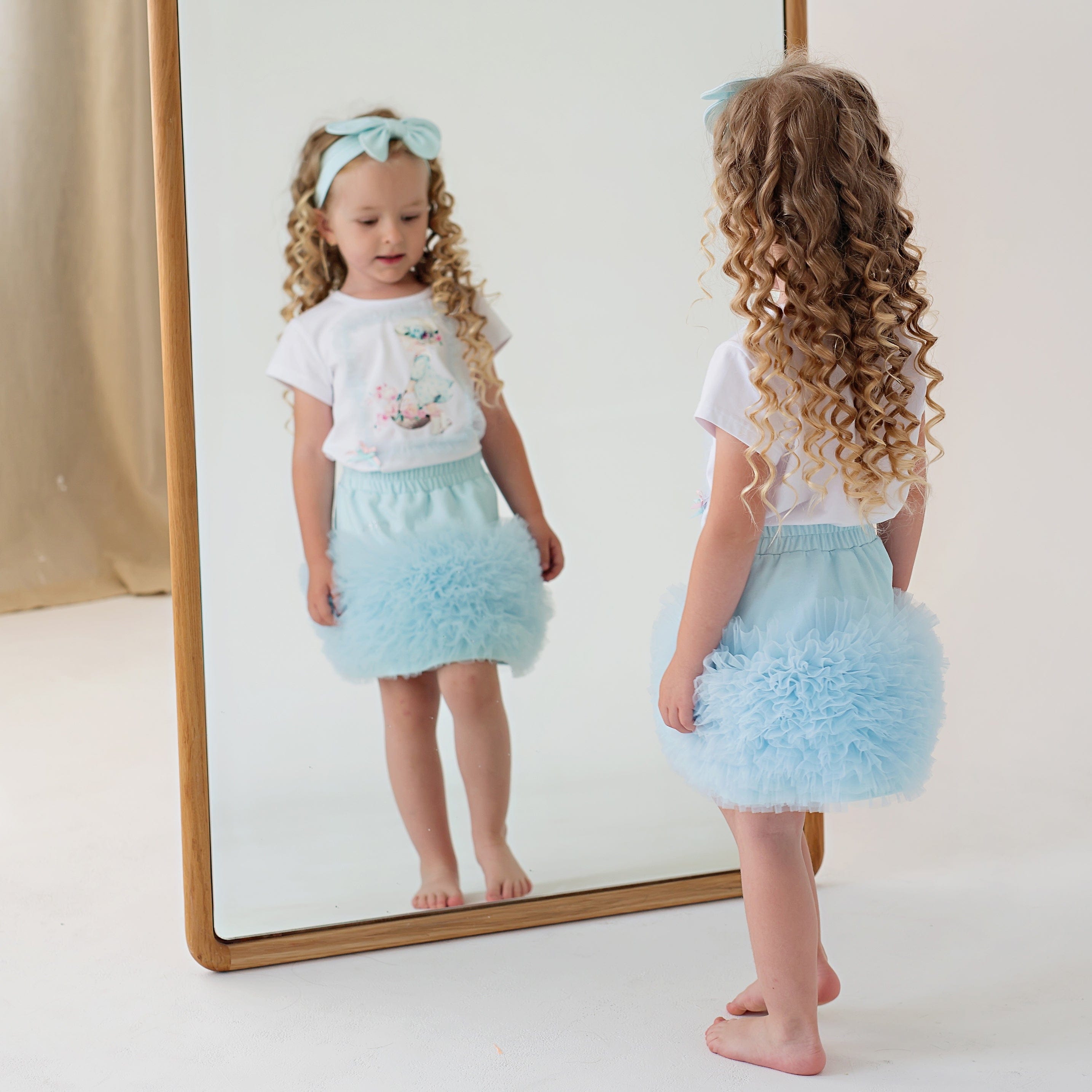 Daga - Pastel Bloom Floral Tulle Skirt Set - White main image 0