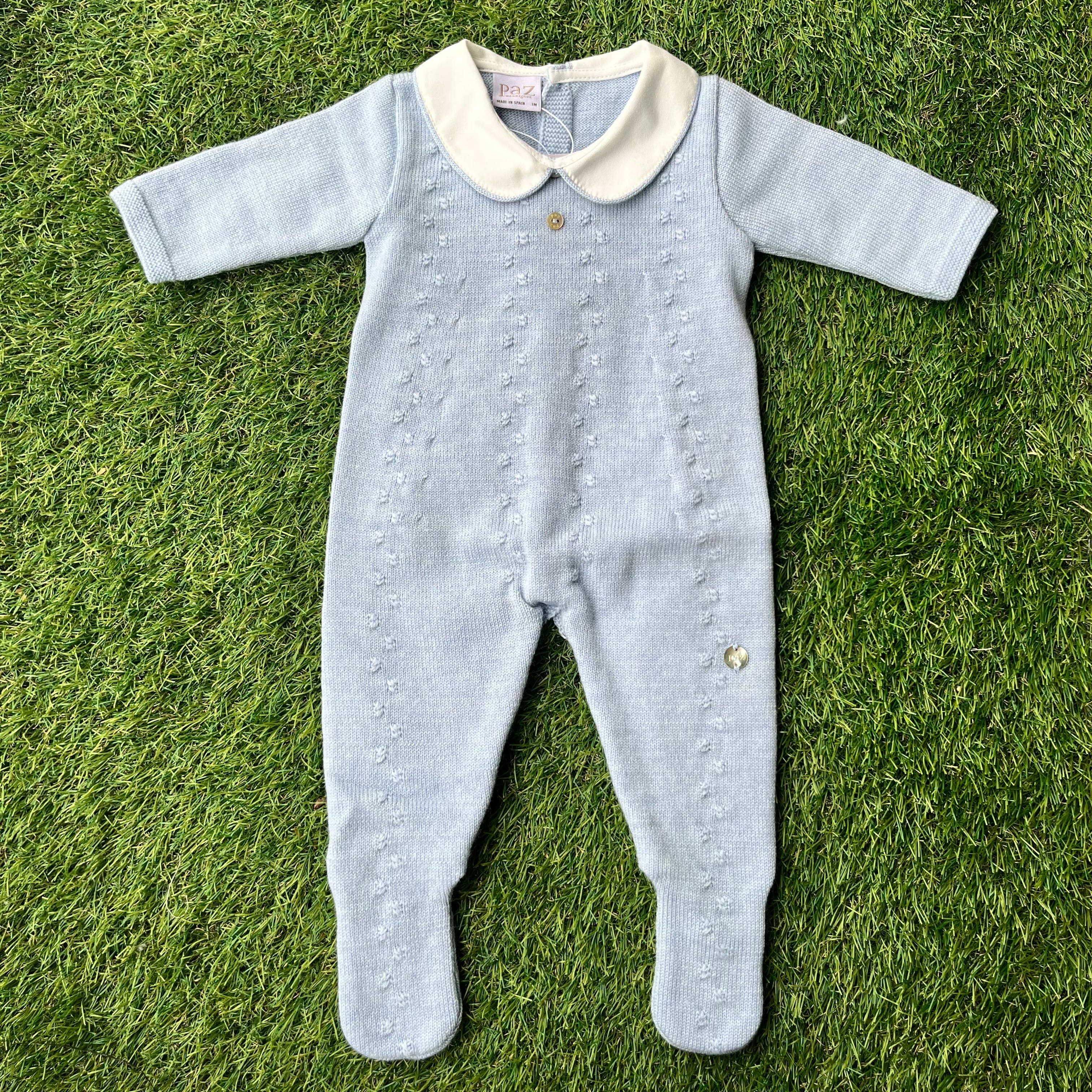 PAZ RODRIGUEZ - Knitted Minino Babygrow - Blue