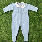 PAZ RODRIGUEZ - Knitted Royal Babygrow - Blue