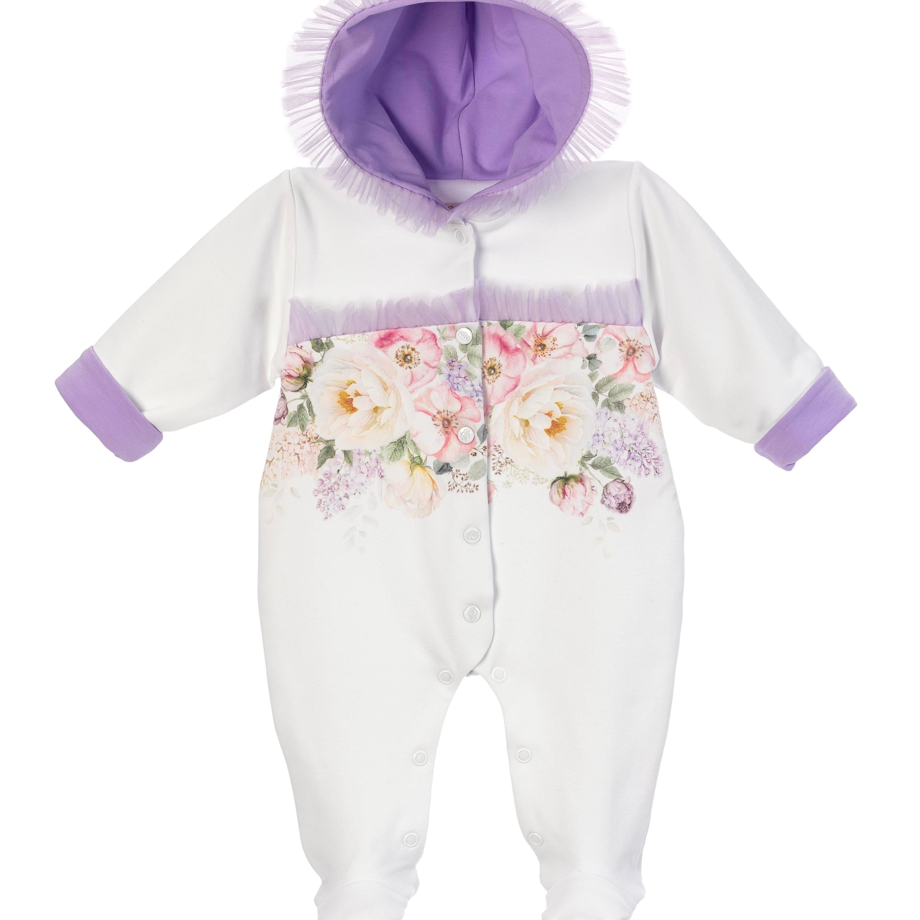 SOFIJA - Mirella Padded Hooded Babygrow - Lilac