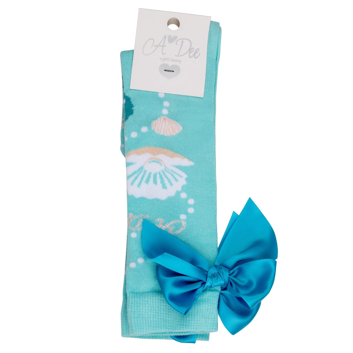 A DEE - Ocena Ocean Pearl Print Knee High Socks - Aruba Blue