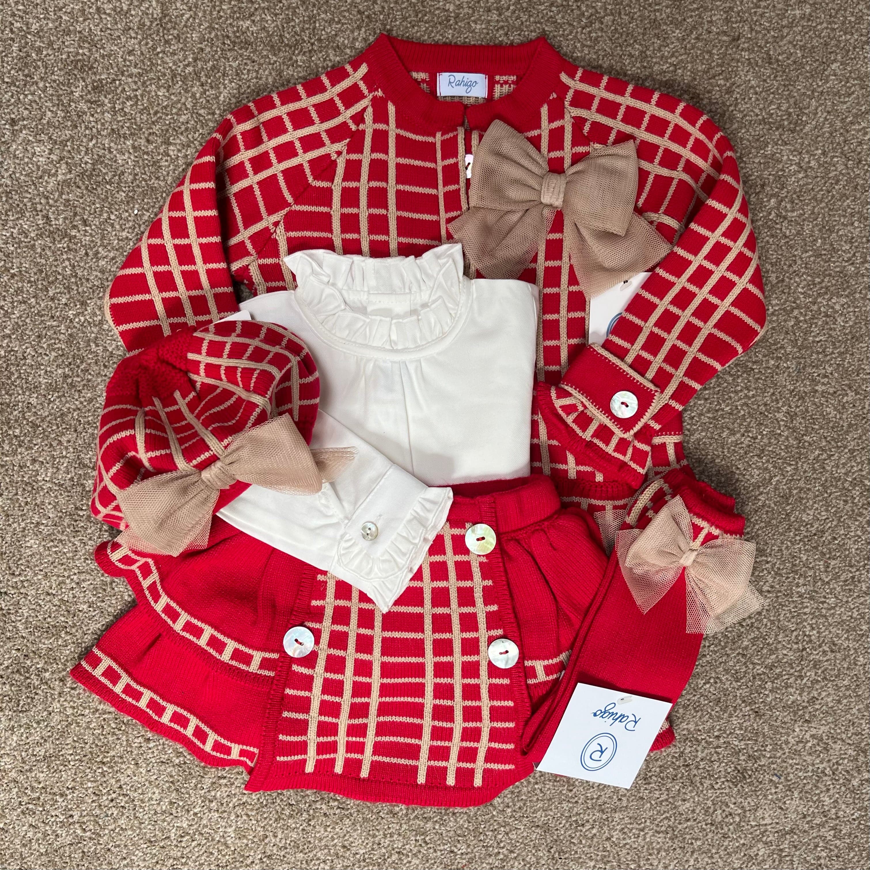 Rahigo - Three Piece Check Pinafore Set  -  Camel main image 0