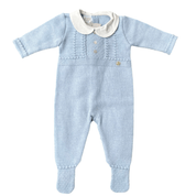 PAZ RODRIGUEZ - Knitted Royal Babygrow - Blue