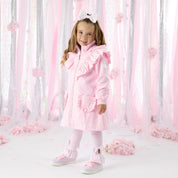A DEE - Celine Heavenly Hydrangea Frill Jacket With Logo - Pink Blossom