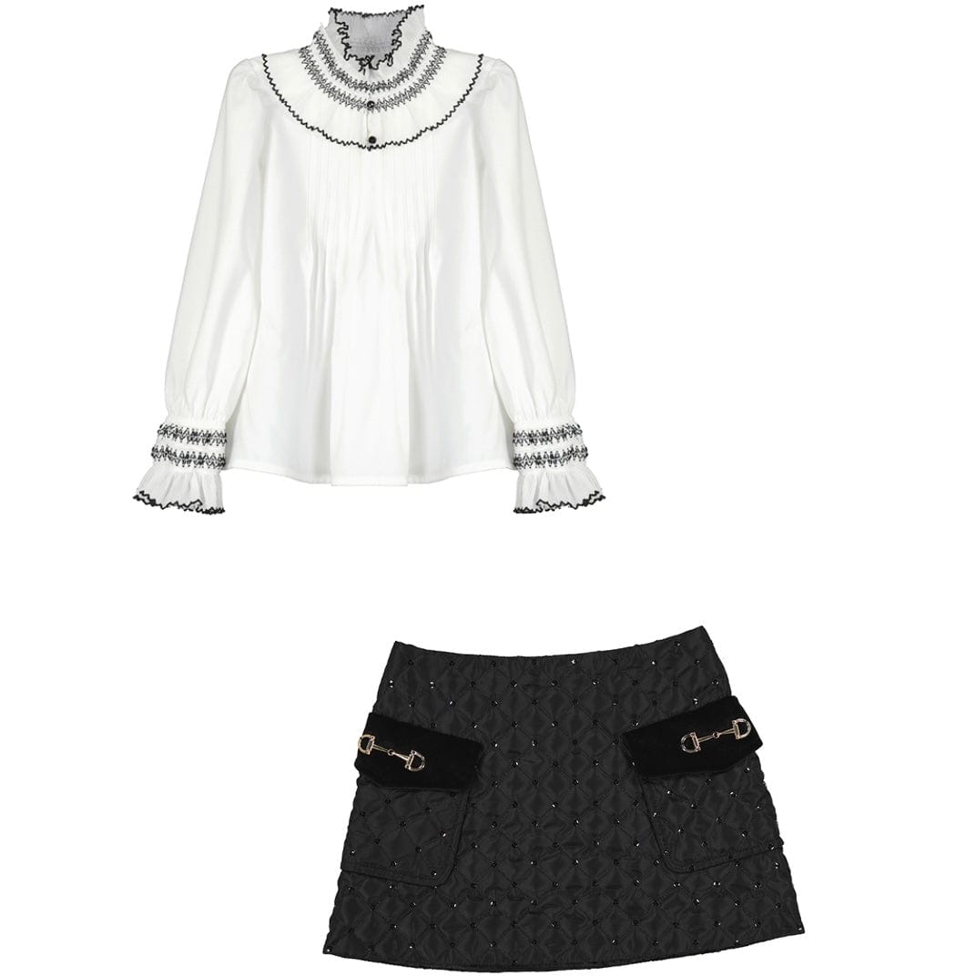 ABEL & LULA - Sequin Padded Skirt Set - Black
