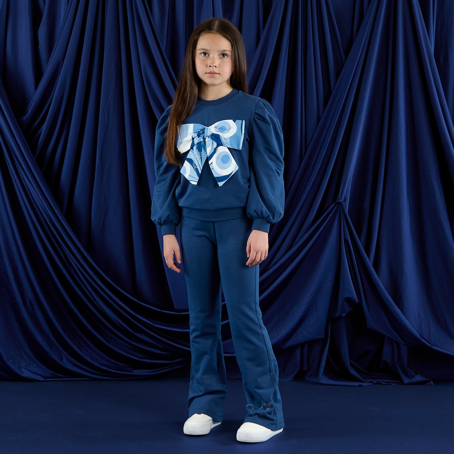 A DEE - Twilight Twirls Luna Bow Flare Tracksuit - Heritage Navy