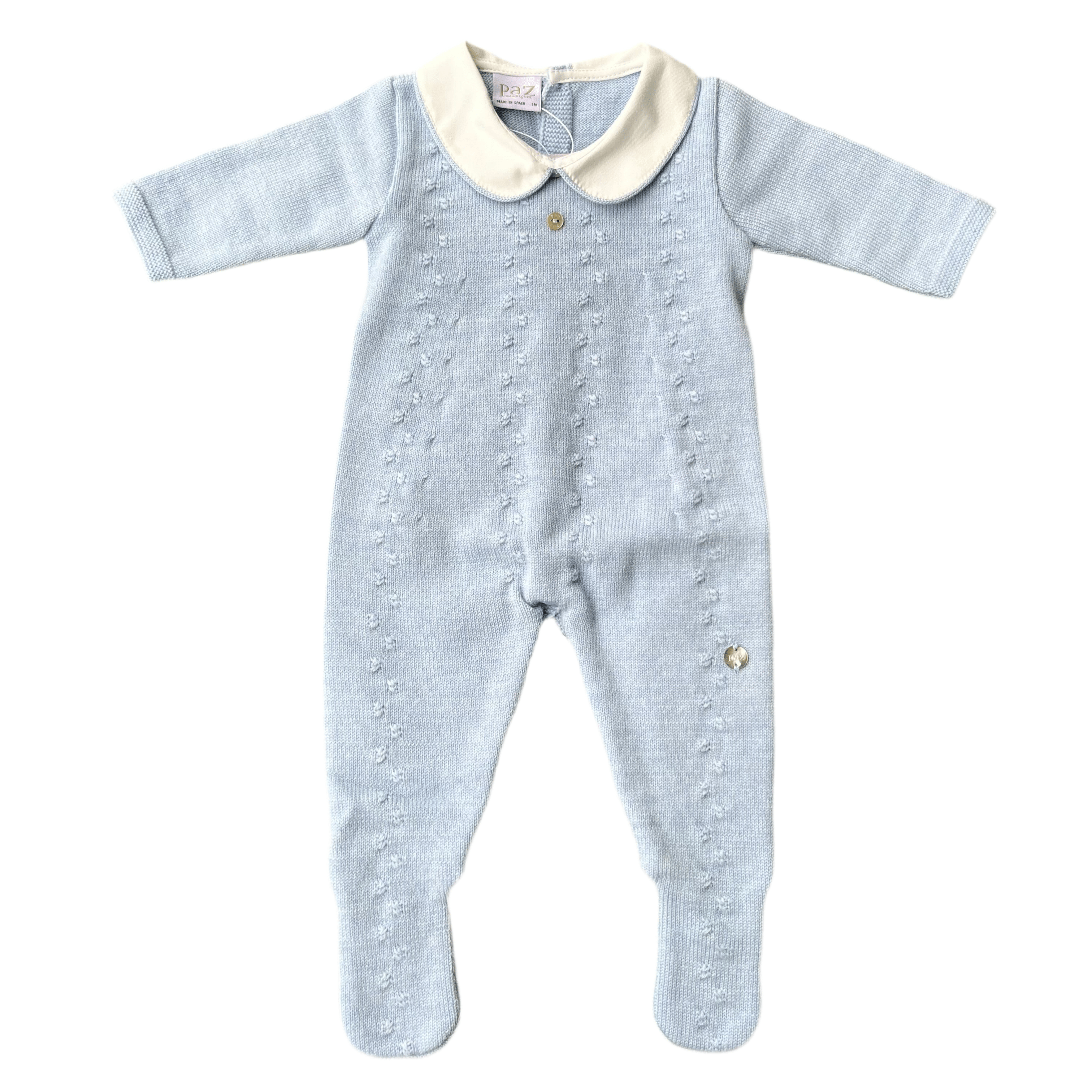 PAZ RODRIGUEZ - Knitted Minino Babygrow - Blue