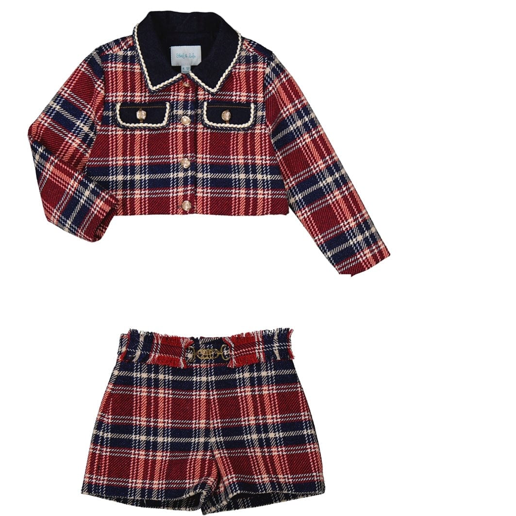 Plaid short jacket hotsell