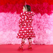 A DEE - Love Story Lauren Heart Print Bow Jacket - Vibrant Red