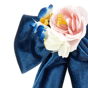 MONNALISA - Roses Velvet Bow Clip - Navy