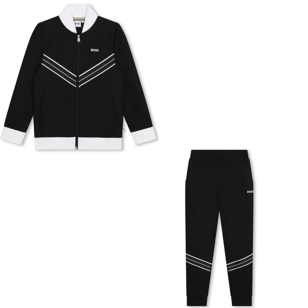 Boss tracksuit black on sale