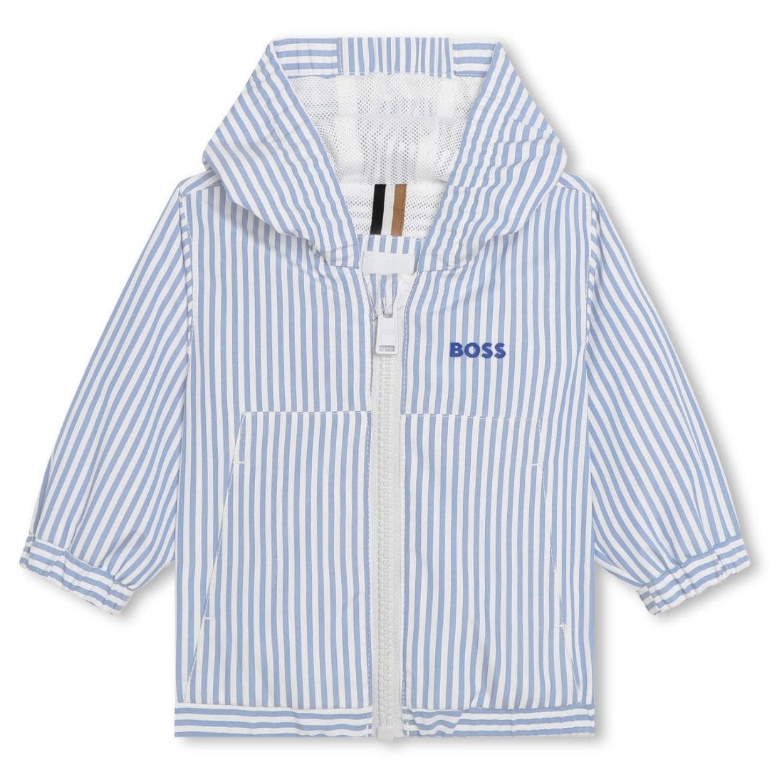 HUGO BOSS - Toddler Stripe Windbreaker Jacket -  White