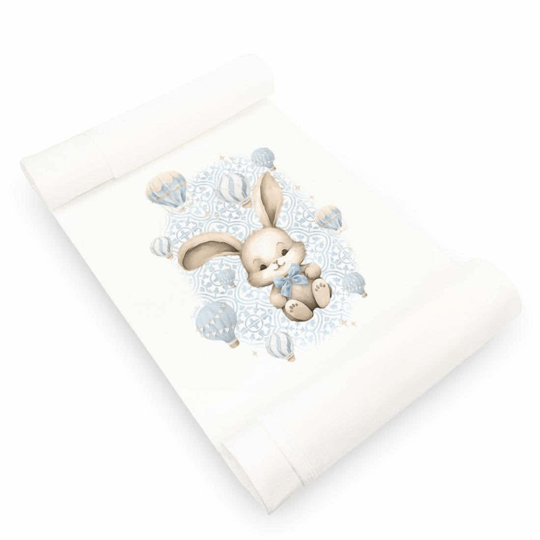 JAMIKS - Robin Rabbit Swaddle Blanket- Blue