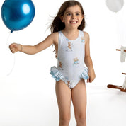 MEIA PATA - Teddy Bear Print Holbox Swimsuit - Blue