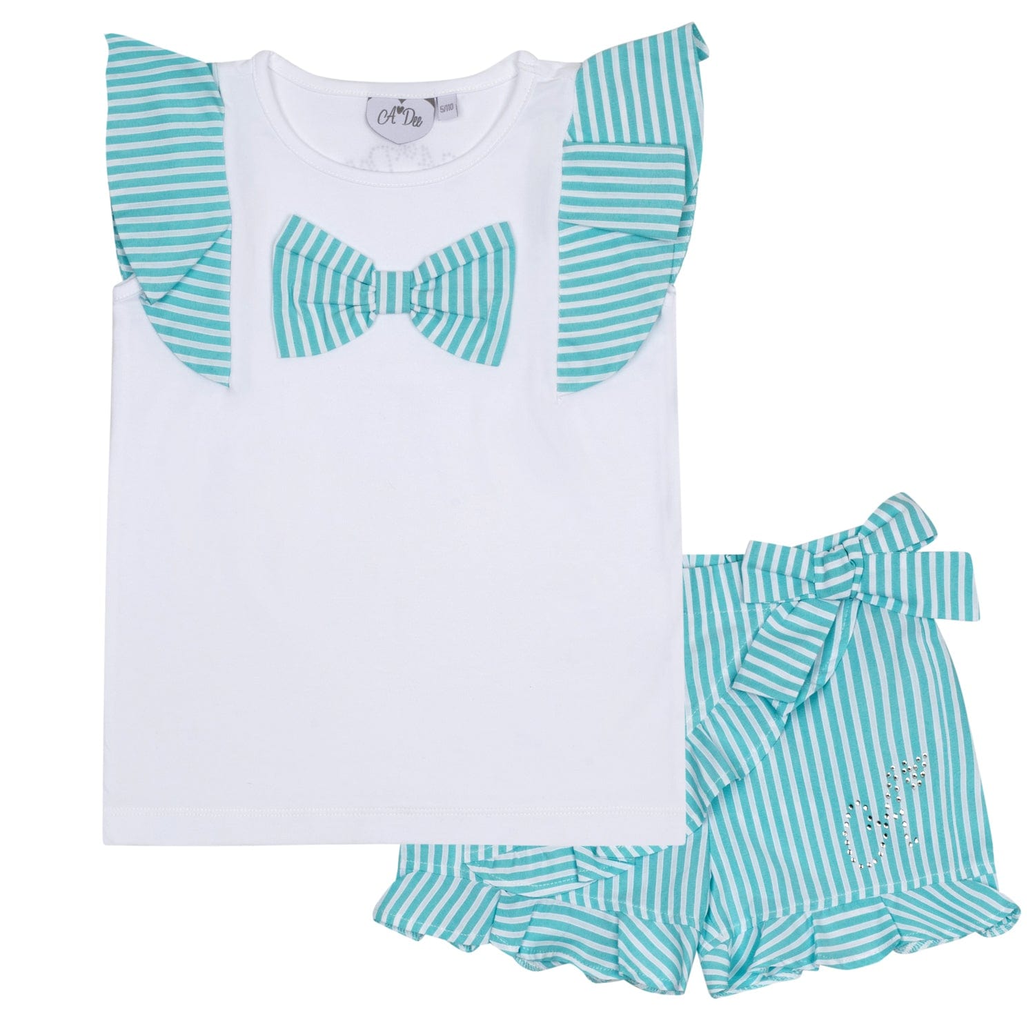 A DEE - Oakley Ocean Pearl Stripe Skort Set - White