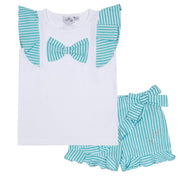 A DEE - Oakley Ocean Pearl Stripe Skort Set - White
