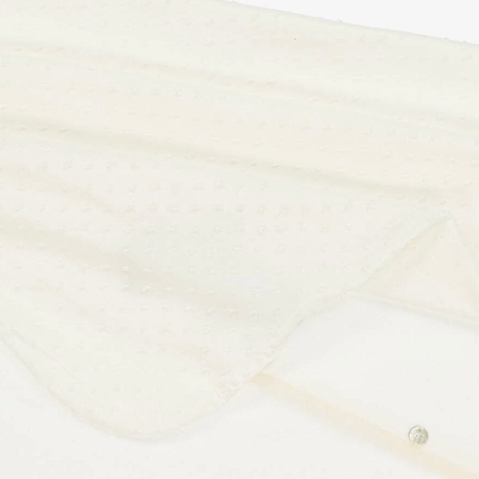 PAZ RODRIGUEZ - Peter Pan Collar Velour Baby Layette Four Piece Set - Cream