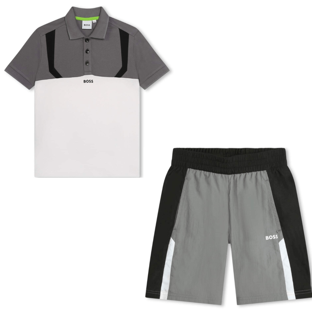 BOSS - Sport Polo Short Set - Grey