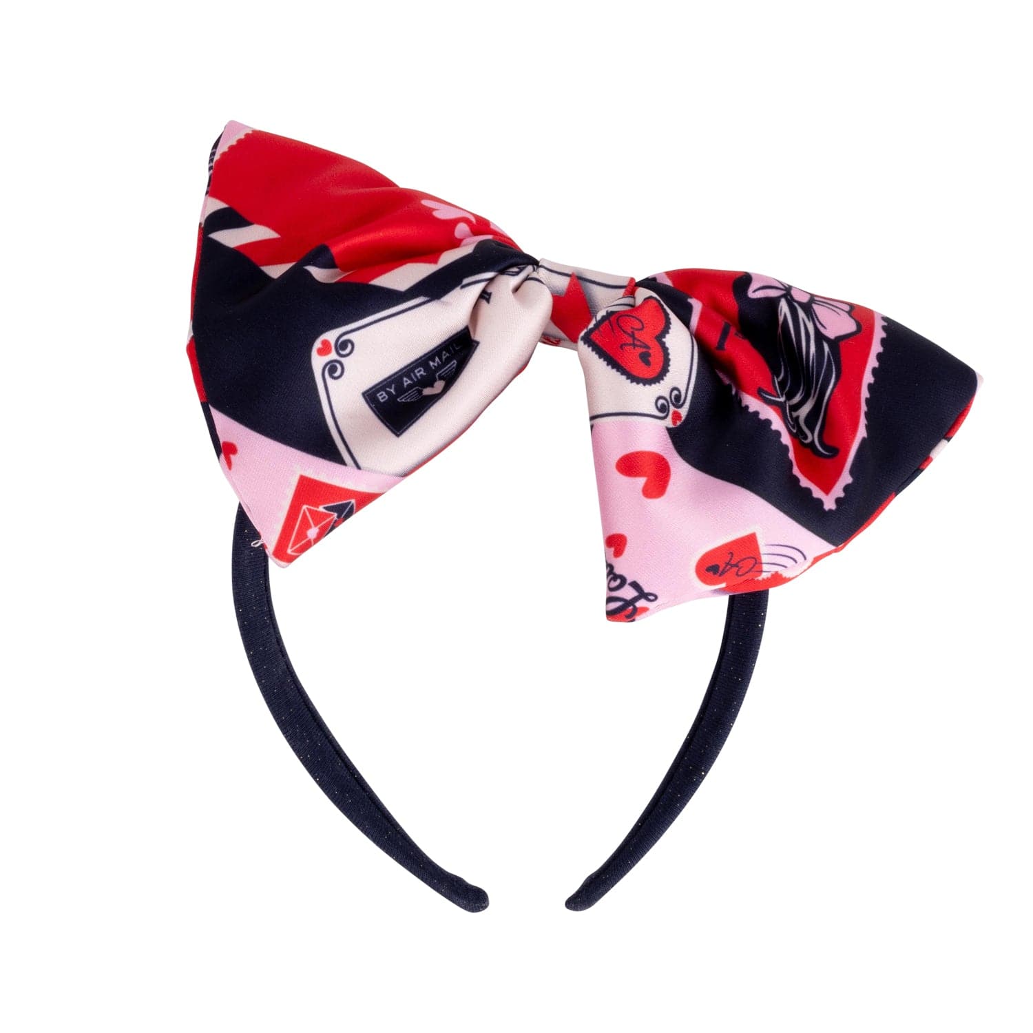 A DEE - From A Dee With Love Rosalie Envelope Print Hairband - Dark Navy