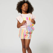 BILLIEBLUSH - Gummy Bear Top & Sequin Short Set - Peach