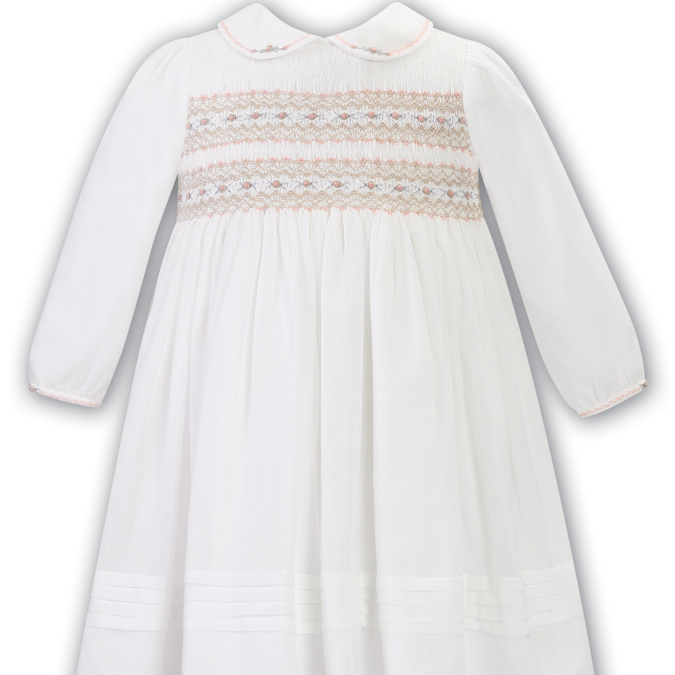 SARAH LOUISE -  Smocked Dress - Ivory