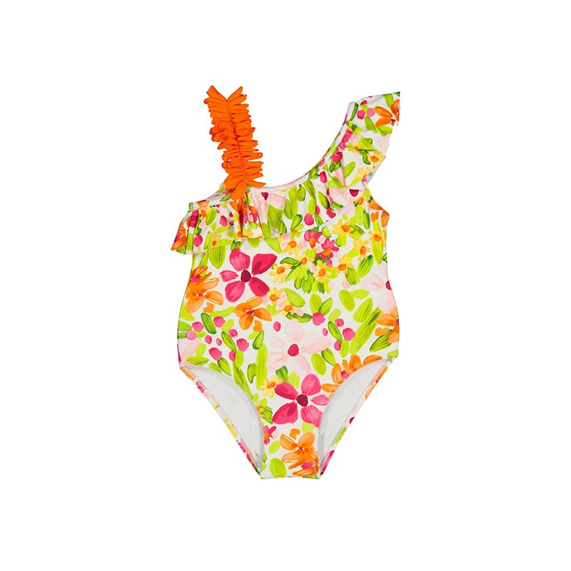 Mayoral White Palm Print Swim Set