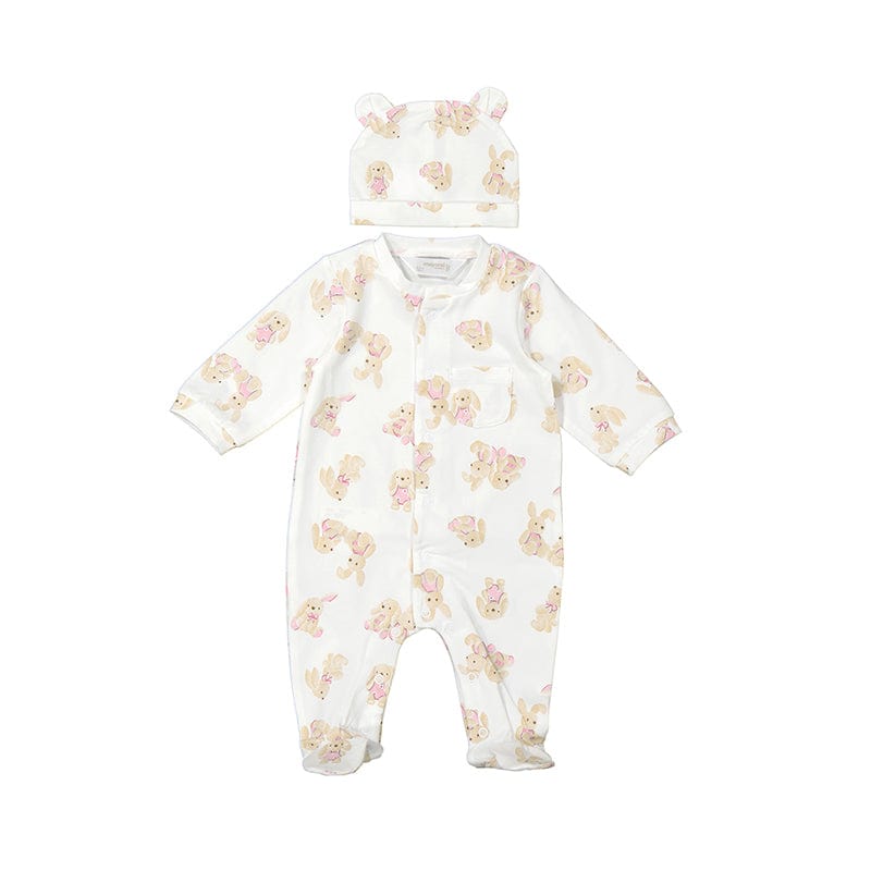 MAYORAL - Bunny Babygrow With Hat - Pink
