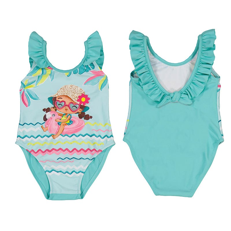 MAYORAL - Flamingo Inflatable Swimsuit - Aqua
