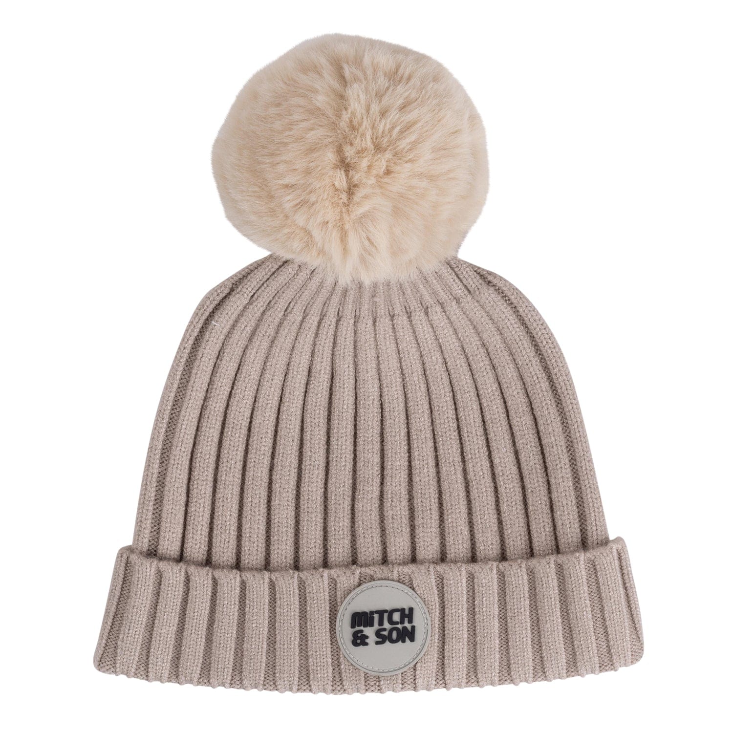 MITCH & SON - Caden Fur Pom Pom Hat -Stone Grey