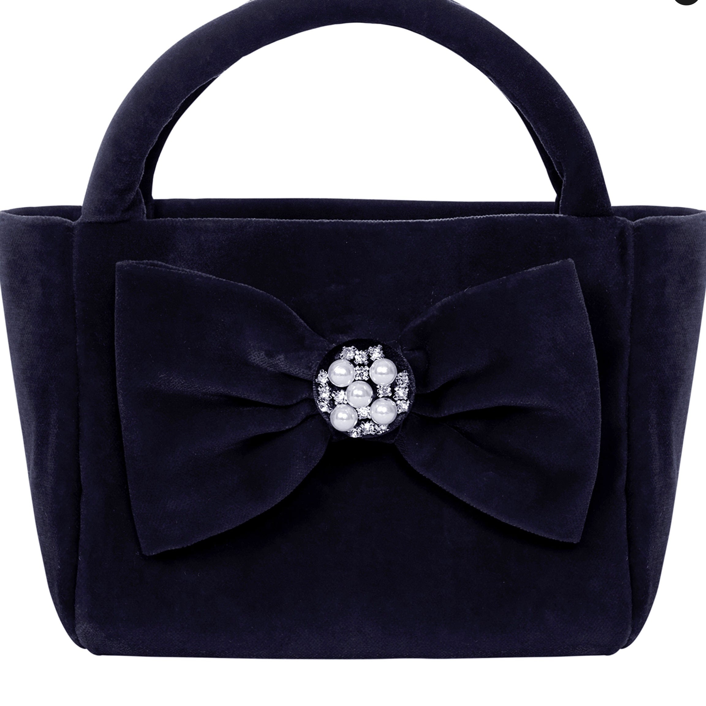 Navy velvet handbag sale