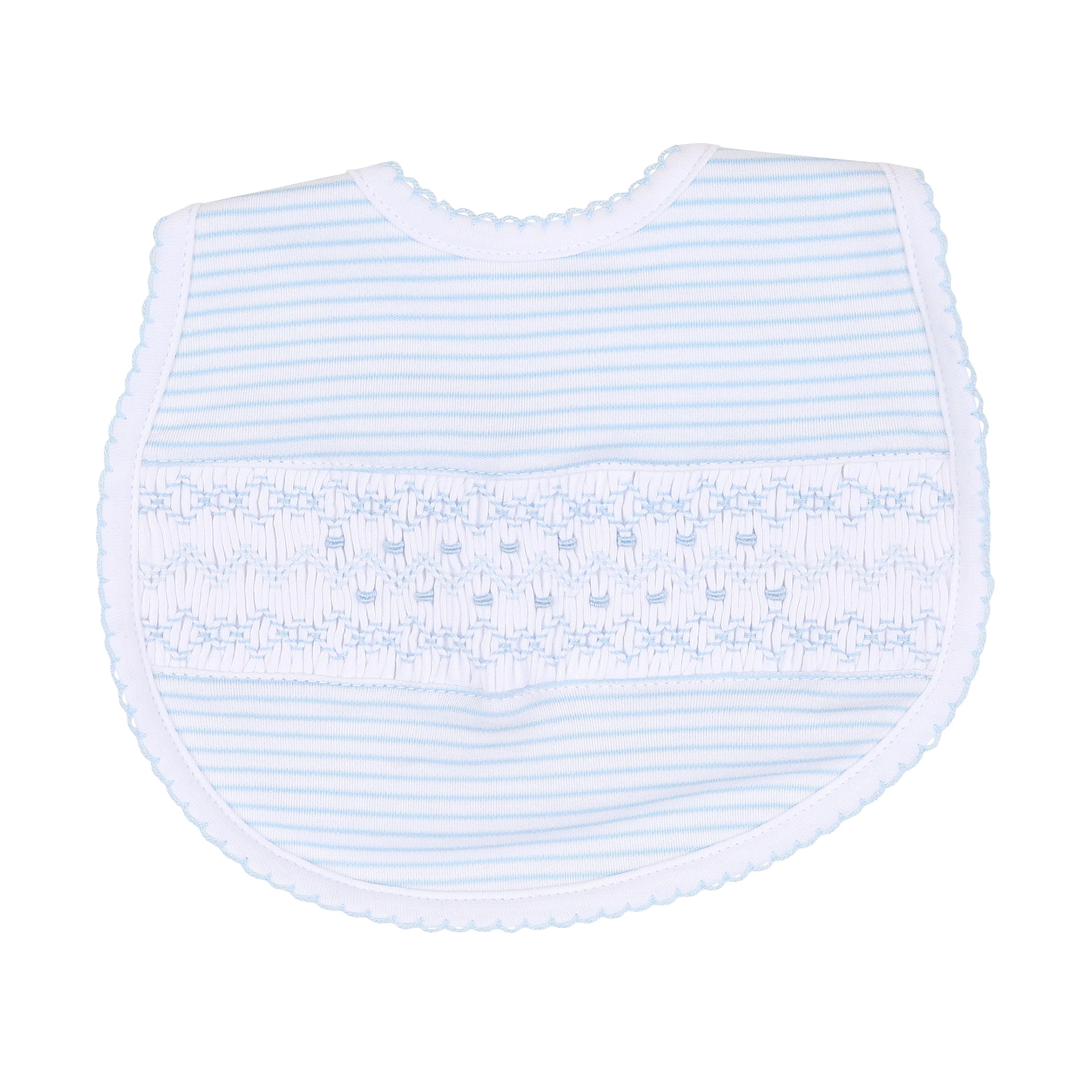Blue Hand Smocked Bib