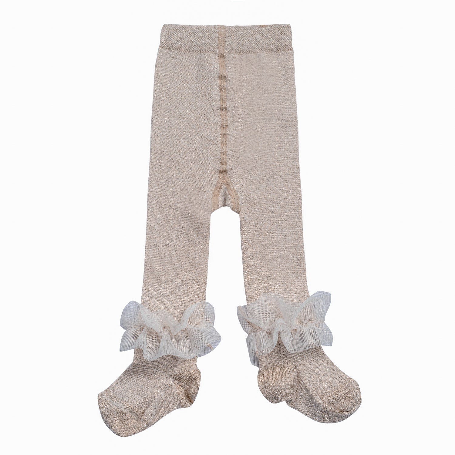 LITTLE A - As Good As Gold Frida Tulle Lurex Tights - Gold