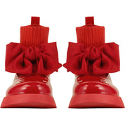 A DEE - Back To School Mary Jane Sock Wellington - Red