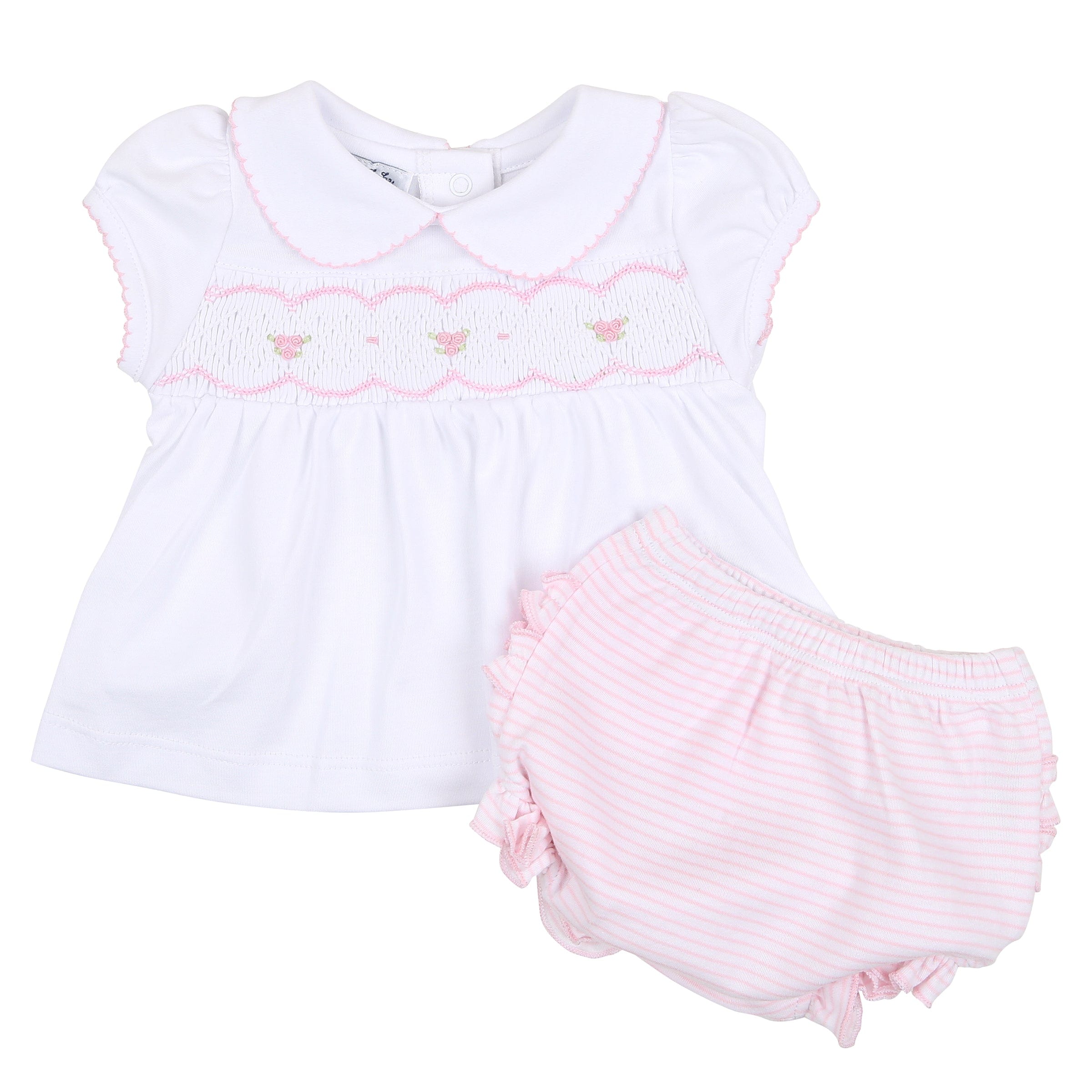 MAGNOLIA BABY - Anna Ruffle Smocked Set  - Pink