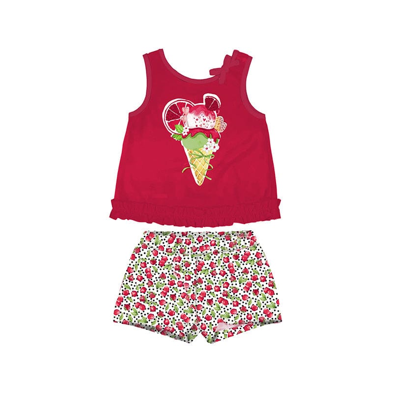 MAYORAL - Cherry Ice Cream Top & Short Set - Red